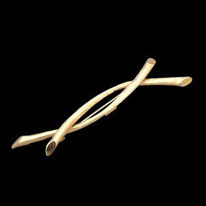 Vintage Judy Lee Crossed Tree Branches Brooch Brutalist Gold Tone Signed